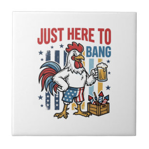 Patriotic Rooster Fireworks Vintage Shirt Design_1 Tile
