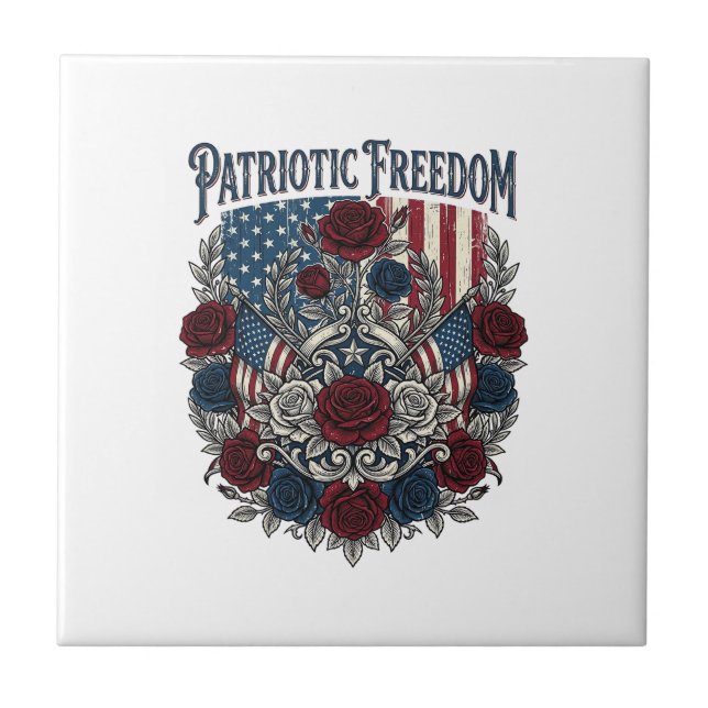 Patriotic Rose Garden Tile (Front)