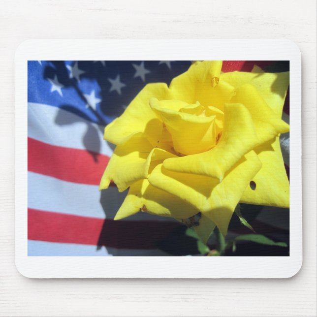 Patriotic Rose Mouse Pad (Front)