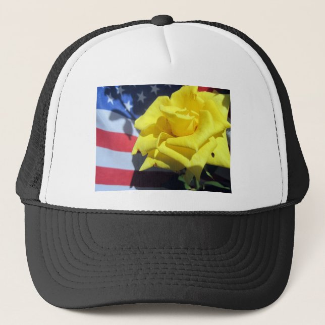Patriotic Rose Trucker Hat (Front)