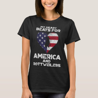 Patriotic Rottweiler  4th Of July Rottweiler T-Shirt