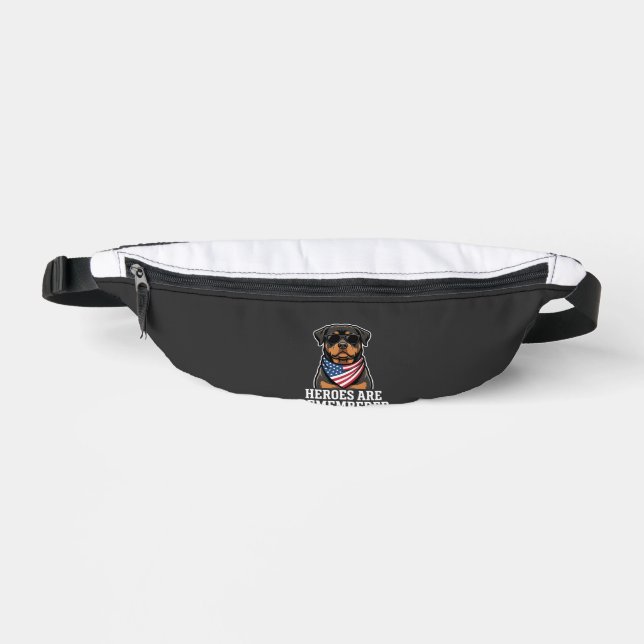 Patriotic Rottweiler Hero Dog Vector Design Fanny Pack (Front)