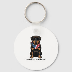 Patriotic Rottweiler Hero Dog Vintage Design_1 Keychain
