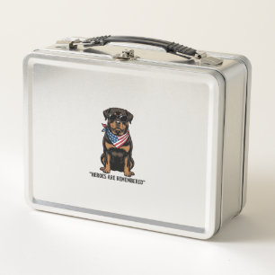 Patriotic Rottweiler Hero Dog Vintage Design_1 Metal Lunch Box