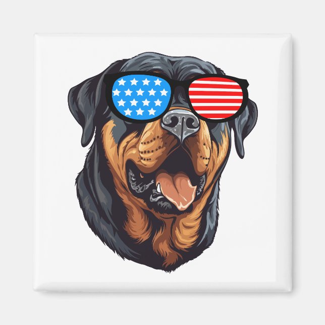 Patriotic Rottweiler Magnet (Front)