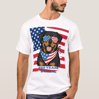 Patriotic Rottweiler  T-Shirt