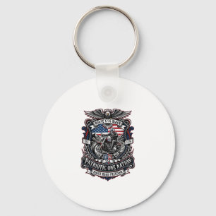 Patriotic Route 1776 Rider Biker Road Freedom Patr Keychain