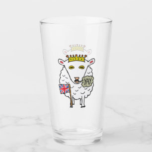 Patriotic Royal Sheep Glass