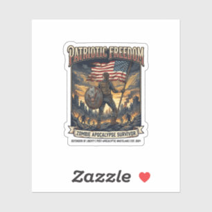 Patriotic Rust Flag Survivor Zombie Apocalypse Fre