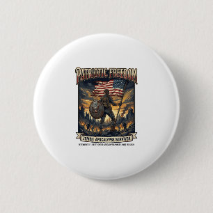 Patriotic Rust Flag Survivor Zombie Apocalypse Fre 2 Inch Round Button
