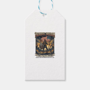Patriotic Rust Flag Survivor Zombie Apocalypse Fre Gift Tags