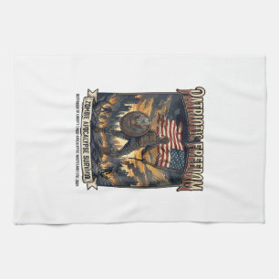 Patriotic Rust Flag Survivor Zombie Apocalypse Fre Kitchen Towel
