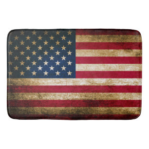 Patriotic Rustic American Flag Bath Mat