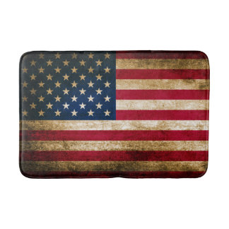 Patriotic Rustic American Flag Bath Mat