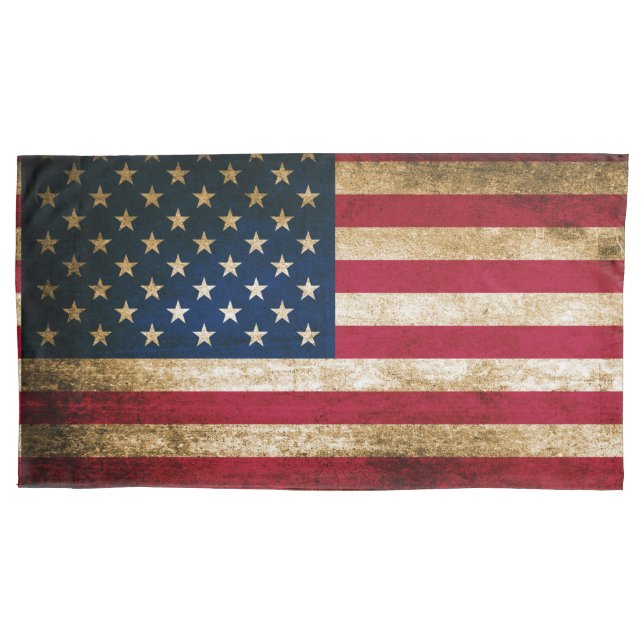 Patriotic Rustic American Flag Pillowcase (Front)