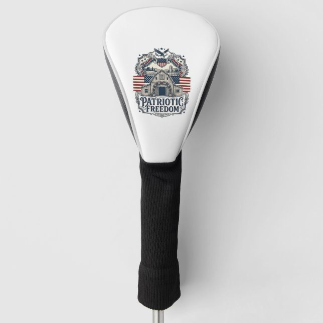 Patriotic Rustic Barn Wedding  Golf Head Cover (Front)