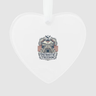 Patriotic Rustic Barn Wedding Ornament