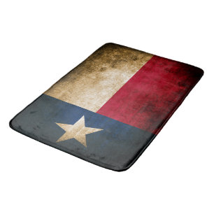 Patriotic Rustic Flag of Texas Bath Mat