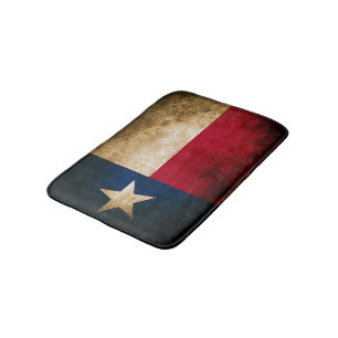 Patriotic Rustic Flag of Texas Bath Mat