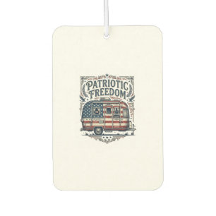 Patriotic RV Camper Vector Graphic Tee Air Freshener