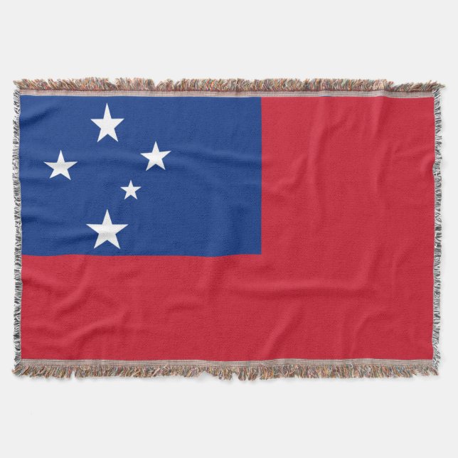 Patriotic Samoa Island flag Throw Blanket (Front)