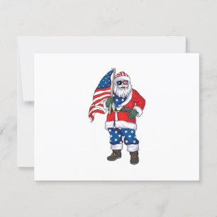 Patriotic Santa American Christmas 4th Of July San RSVP Card
