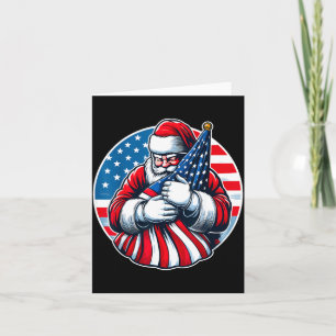 Patriotic Santa Claus For Men Women Usa Flag Chris Card