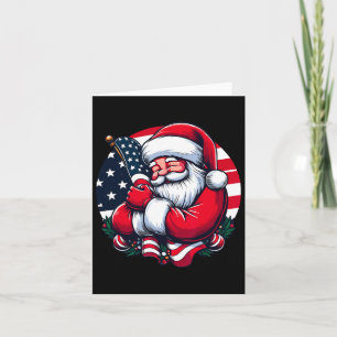 Patriotic Santa Claus Men Women Usa Flag Christmas Card