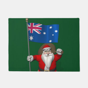Patriotic Santa Claus Visiting Australia Doormat