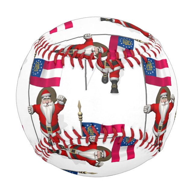 Patriotic Santa Claus Visiting Georgia Baseball (Back)