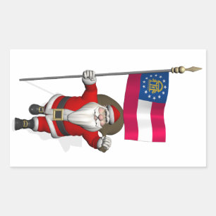 Patriotic Santa Claus Visiting Georgia Sticker