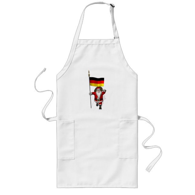 Patriotic Santa Claus With Ensign Of Germany Long Apron (Front)
