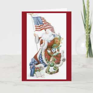 Patriotic Santa Greeting Card