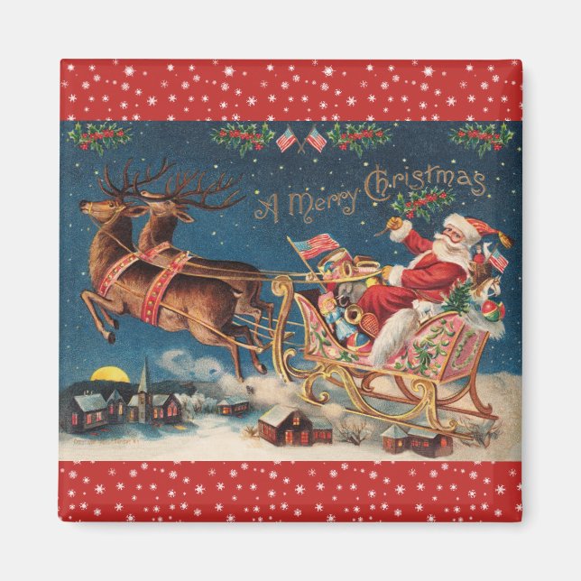 Patriotic Santa Magnet (Front)