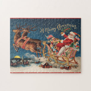 Patriotic Santa Merry Christmas Puzzle