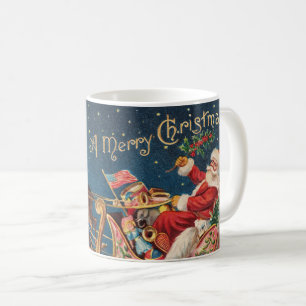 Patriotic Santa Small Merry Christmas Mug