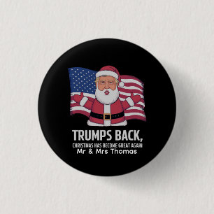 Patriotic Santa Trump Christmas Design American 1 Inch Round Button