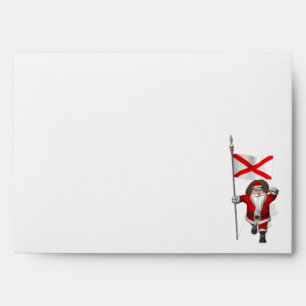 Patriotic Santa With Ensign Of Alabama Envelopes