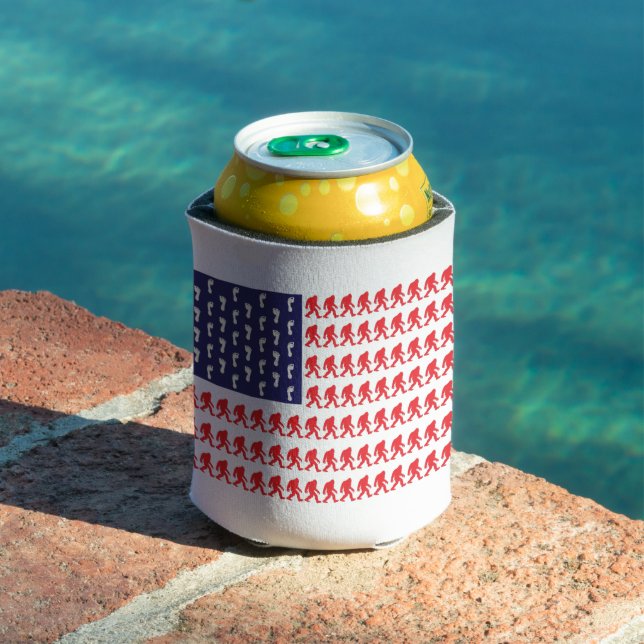 Patriotic Sasquatch Can Cooler (In Situ Pool)