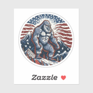 Patriotic Sasquatch, Custom-Cut Vinyl Stickers