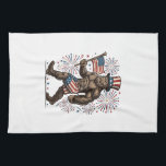 Patriotic Sasquatch Fireworks Vintage Engraving De Kitchen Towel<br><div class="desc">Patriotic Sasquatch Fireworks Vintage Engraving Design_1</div>