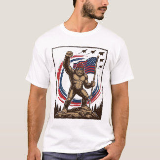 Patriotic Sasquatch Flag Vintage T-Shirt