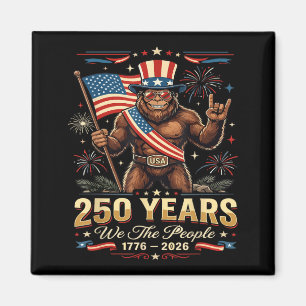 Patriotic Sasquatch USA Vintage 250 Years Birthday Magnet