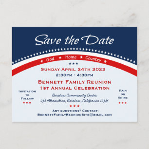 Patriotic Save the Date Postcard