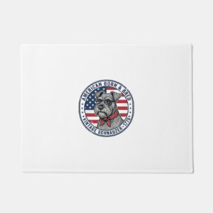 Patriotic Schnauzer Dog Vintage Doormat
