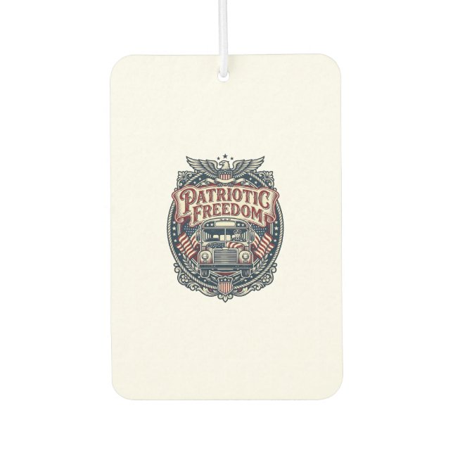 Patriotic School Bus Driver Air Freshener (Front)
