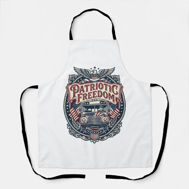 Patriotic School Bus Driver Apron (Front)