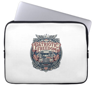 Patriotic School Bus Driver Laptop Sleeve