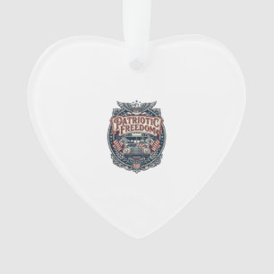 Patriotic School Bus Driver Ornament