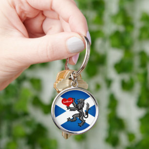 Patriotic Scotland, Rampant, Heart , Scottish Flag Keychain
